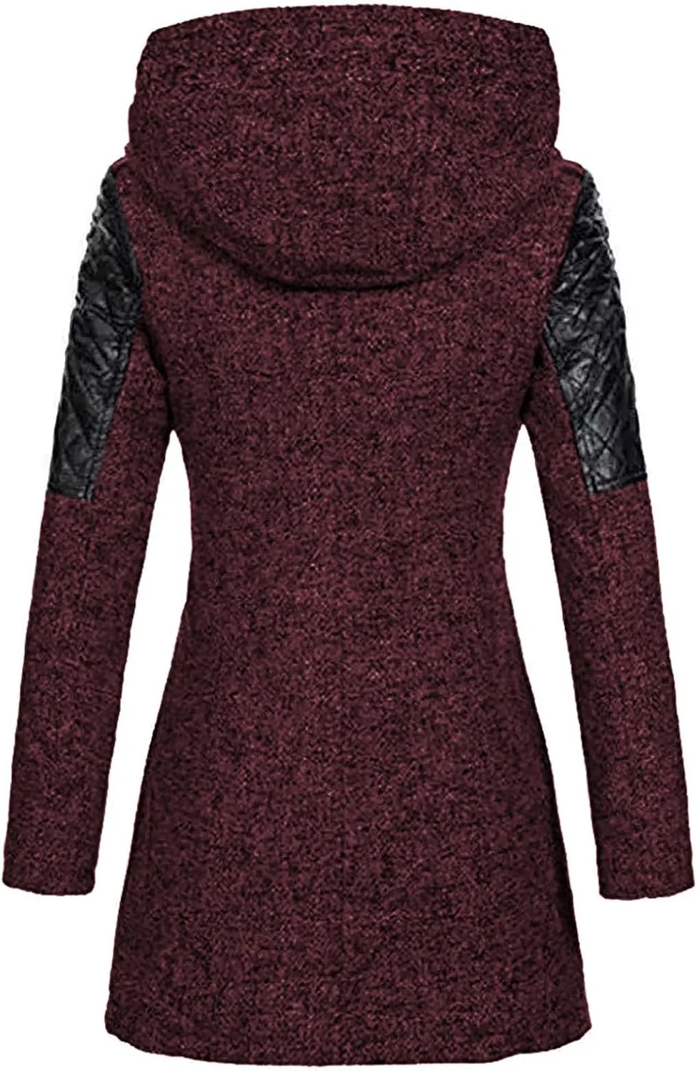 Winter Coat for Women Zip Up Wool Blend Jackets Asymmetric Hooded Patchwork Novelty Trendy 2024 Fall/Winter Jackets