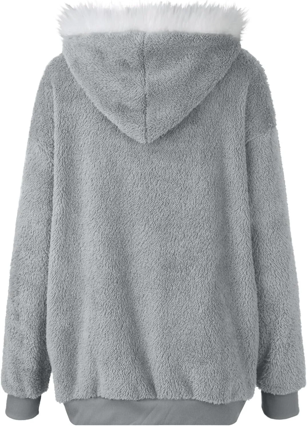Winter Coats for Women Hooded Sherpa Jacket Fleece Oversized Trendy Color Block Jackets Warm Outerwear 2024