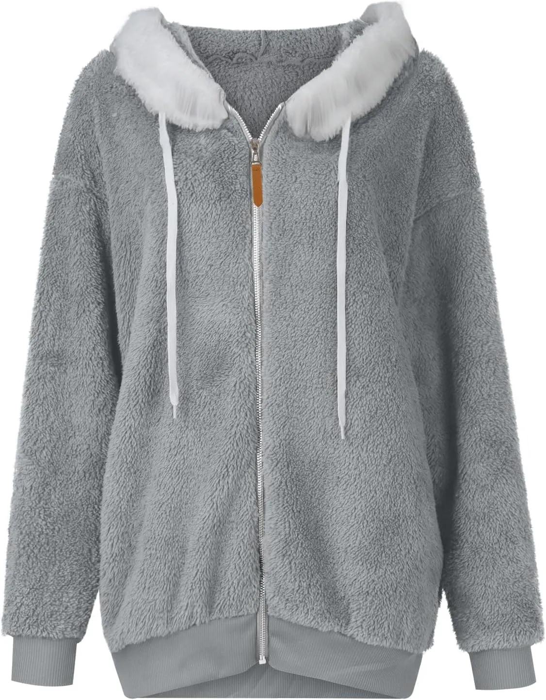 Winter Coats for Women Hooded Sherpa Jacket Fleece Oversized Trendy Color Block Jackets Warm Outerwear 2024