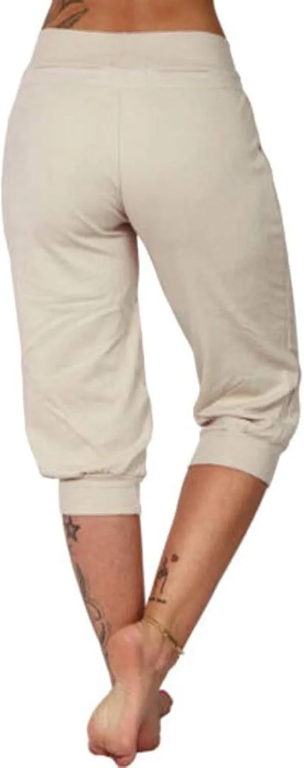 Wkishenl Women's Capri Joggers Summer Elestic Solid Color Capri Pants Cuffed Athletic Casual Soft Sweatpants with Pockets