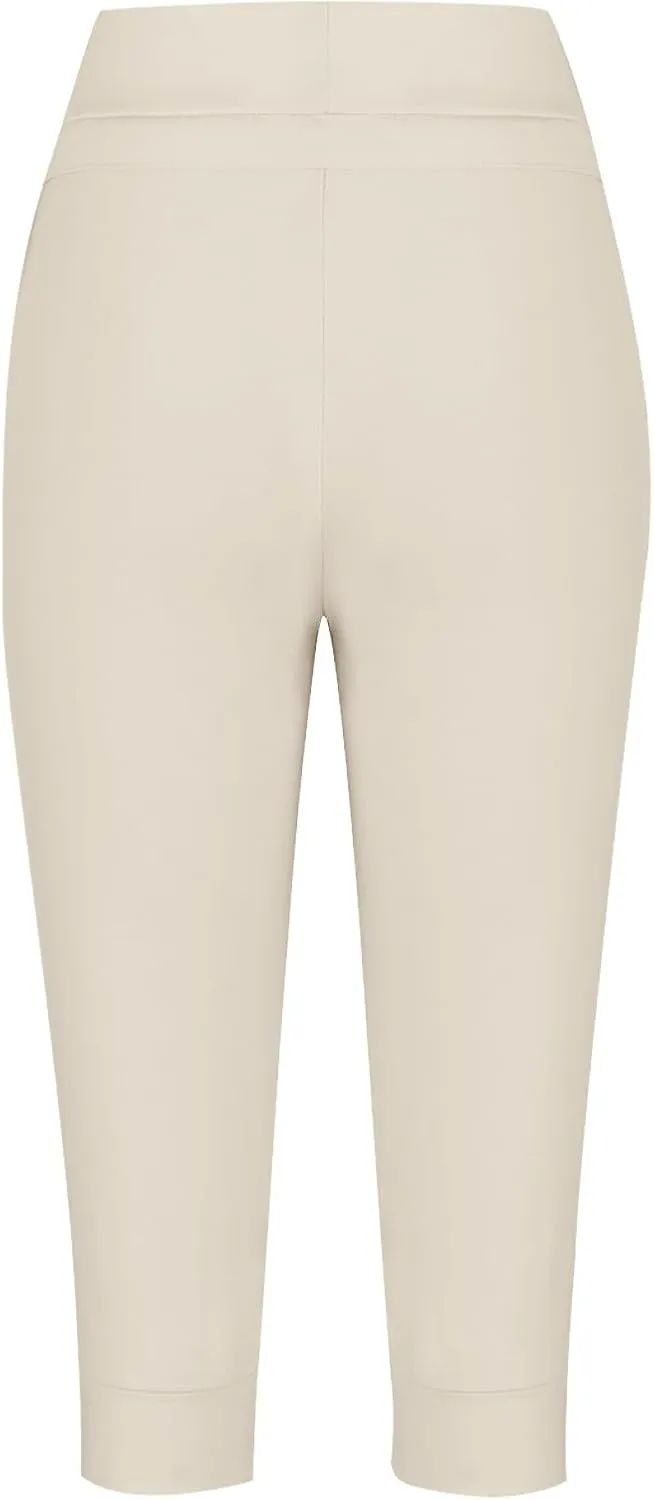 Wkishenl Women's Capri Joggers Summer Elestic Solid Color Capri Pants Cuffed Athletic Casual Soft Sweatpants with Pockets