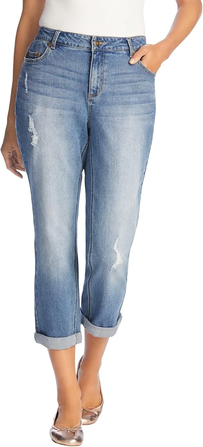 Woman Within Women's Plus Size Girlfriend Stretch Denim Jean