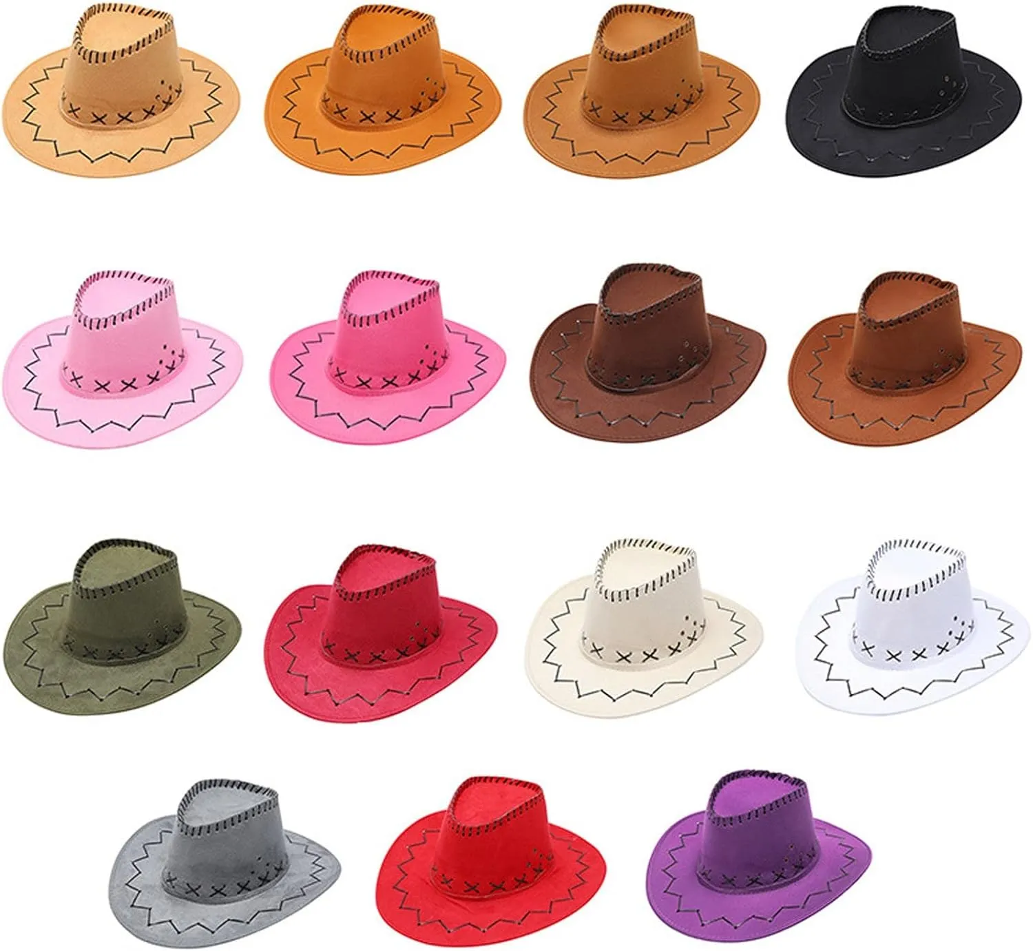 Women and Men Casual Solid Suture Summer Fashion Cowboy Sun Hat Wide Brim Travel Sun Cap Costume Cowboy Hat for Women