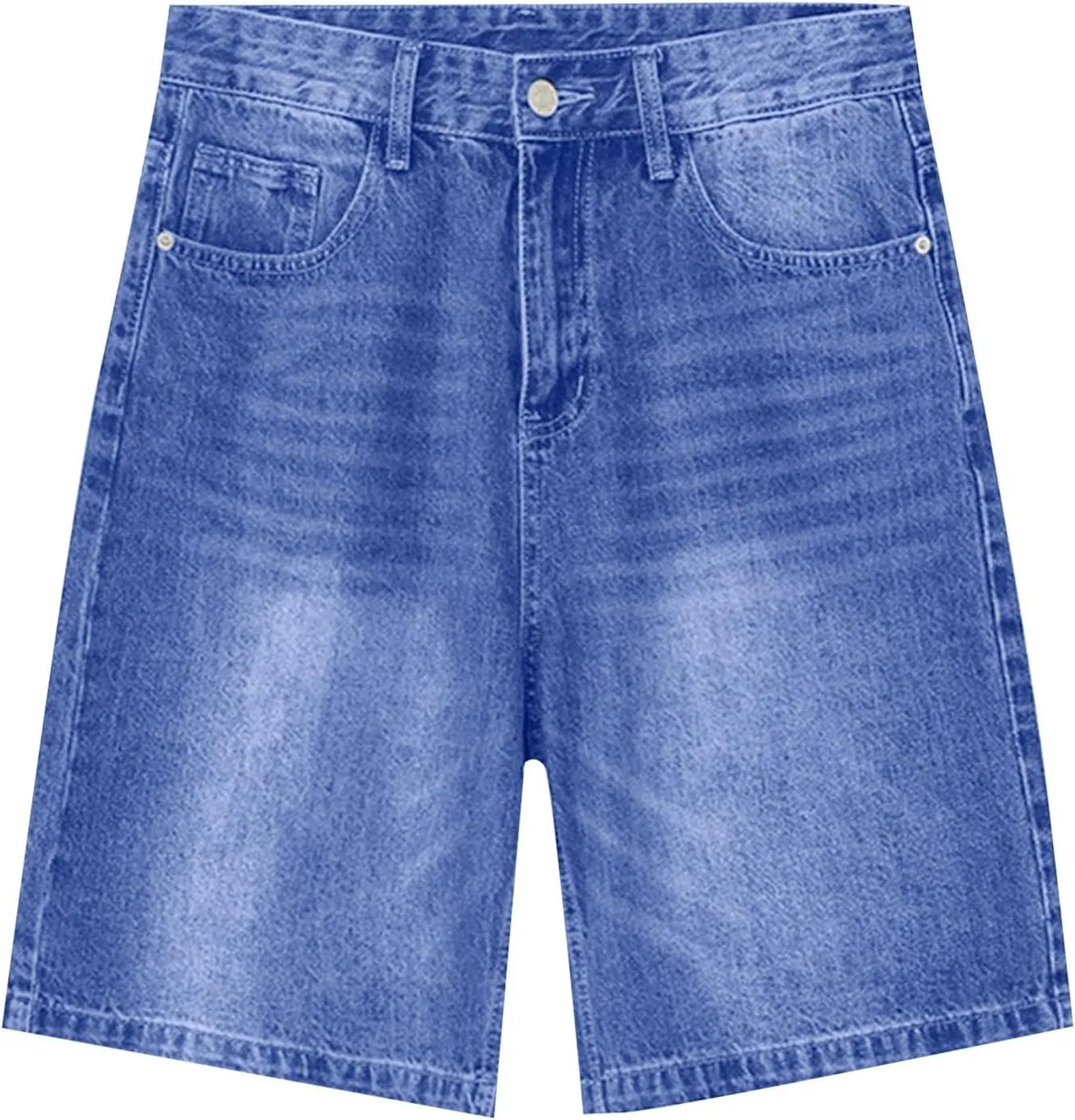 Women Bermuda Denim Shorts Casual High Rise Jean Shorts Straight Wide Leg Jeans Short Summer Lounge Pants w/Pockets