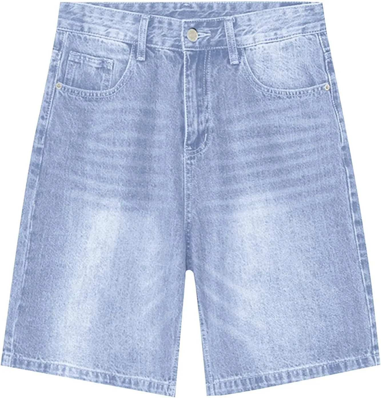 Women Bermuda Denim Shorts Casual High Rise Jean Shorts Straight Wide Leg Jeans Short Summer Lounge Pants w/Pockets