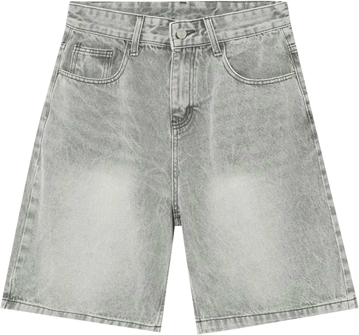 Women Bermuda Denim Shorts Casual High Rise Jean Shorts Straight Wide Leg Jeans Short Summer Lounge Pants w/Pockets