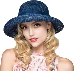 Women Floppy Sun Hats Fashionable Summer Wide Brim Cap Beach Straw Hat UV Protection UPF50 Travel Packable Straw Bucket Hats