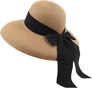 Women Ladies Floppy Beach Sun Foldable Cap New Summer Wide Brim Straw Hat Bucket Cap for Beach Fishing Hiking