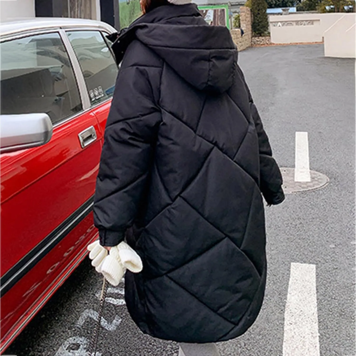 Women Long Winter Coats Plus Size Puffer Jackets Thicken Outerwear Maxi Down Coats Parka Quilted Lightweight Jackets