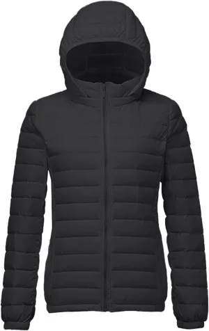Women Puffer Jacket Hooded Warm Lightweight Packable Quilted Puffer Coat Outwear