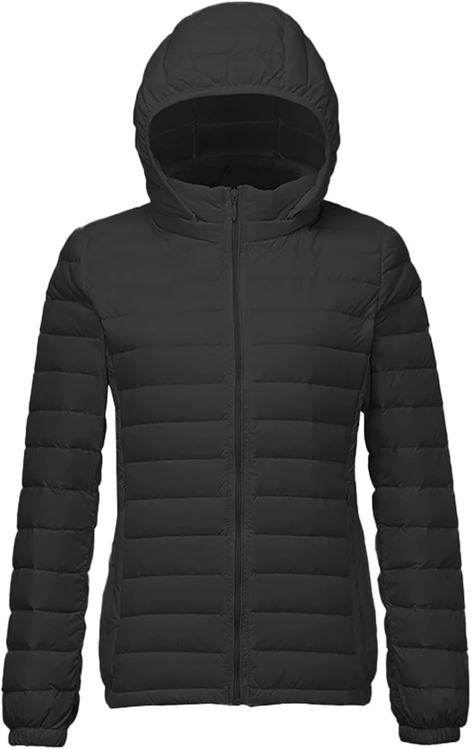 Women Puffer Jacket Hooded Warm Lightweight Packable Quilted Puffer Coat Outwear