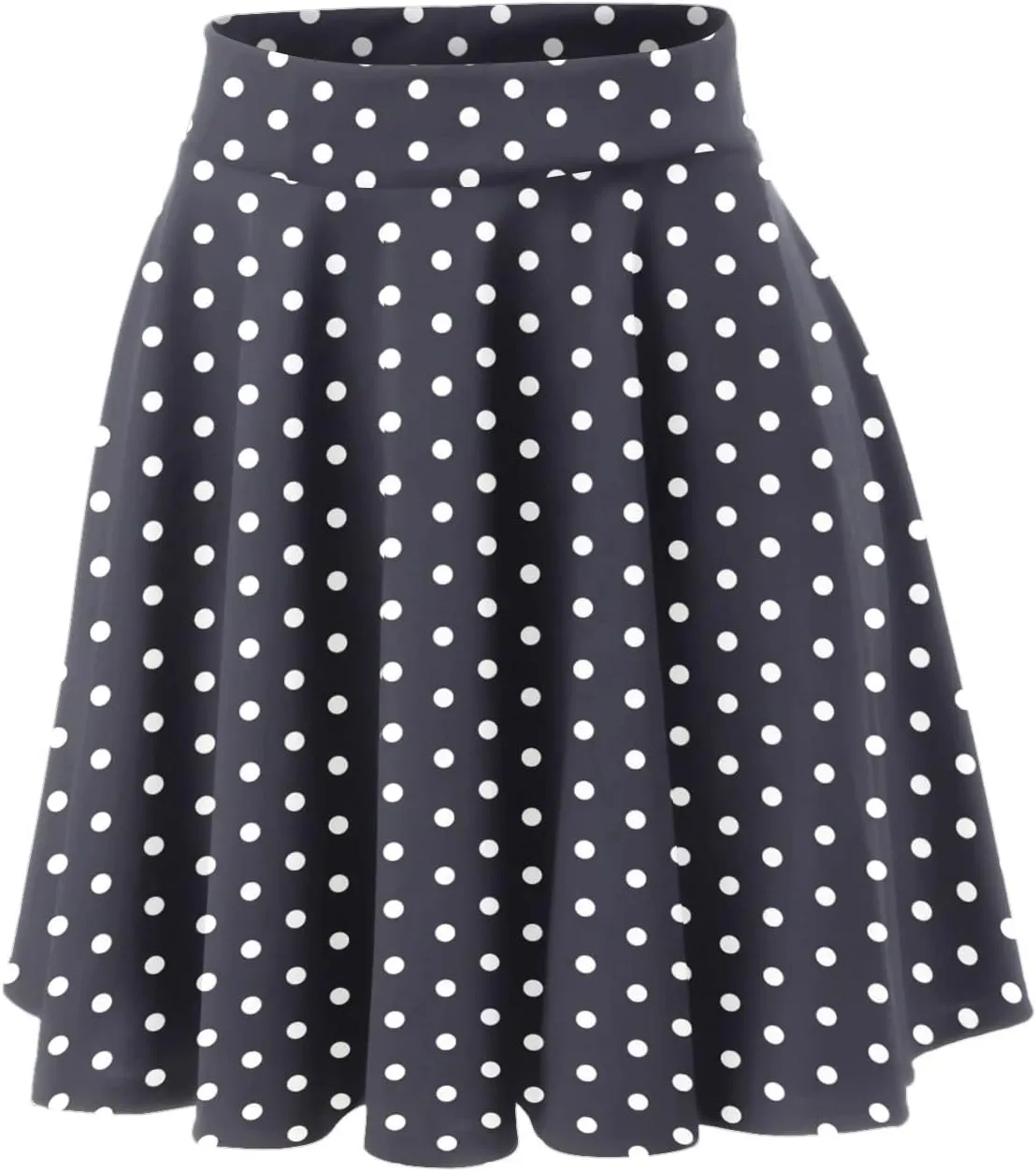 Women Vintage Polka Dot Mini Skirt Flared High Waisted A-line Pleated Skirts Summer Flowy Casual Swing Versatile Skirt