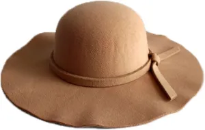 Women Wide Brimmed Dome Hat,Foldable Retro Floppy Fedora Hat,Panama Felt Bowler Sun Cap Vintage Bow Fedora Hats