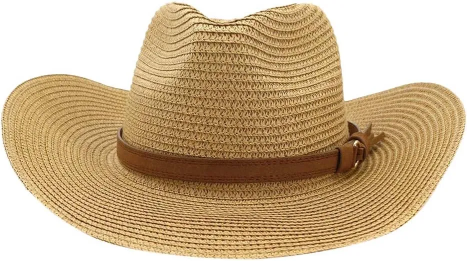 Womens Beach Sun Straw Hat Sun Hats for Women with Wide Brim, Foldable Floppy Straw Beach Hat for Women (Khaki, One Size)