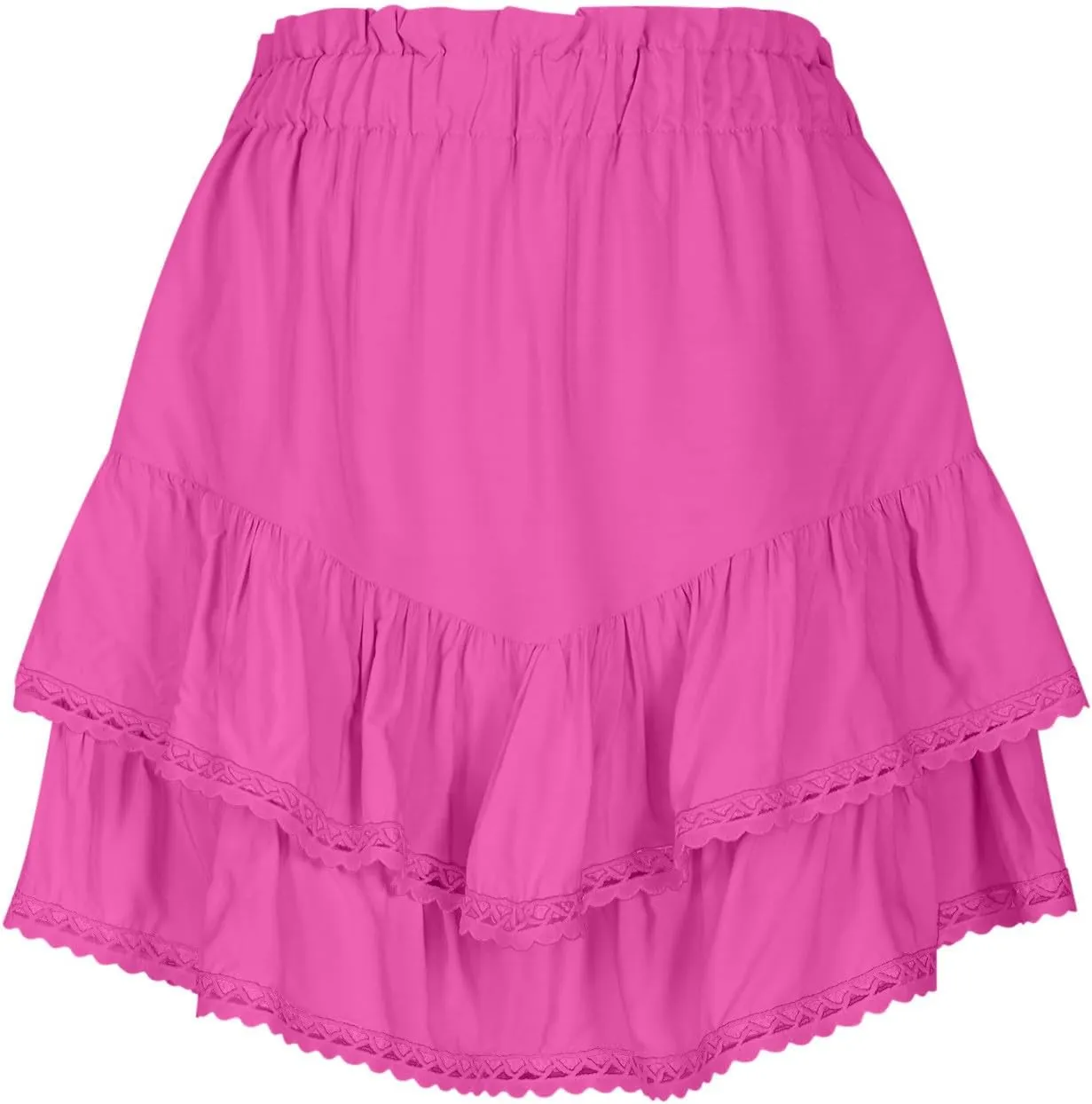 Women's Boho Ruffle Tiered Skorts Casual Fashion High Waist Pleated Skirts Solid Color Sexy Tennis Golf Skater Skort