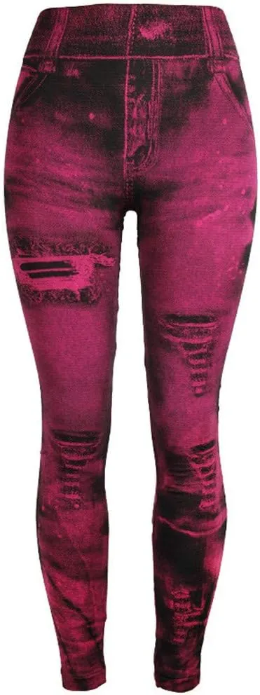 Women's Casual Skinny Jeans Ripped Distressed High Rise Stretch Pull On Butt Lifting Jegging Fitted Denim Ankle Jeans