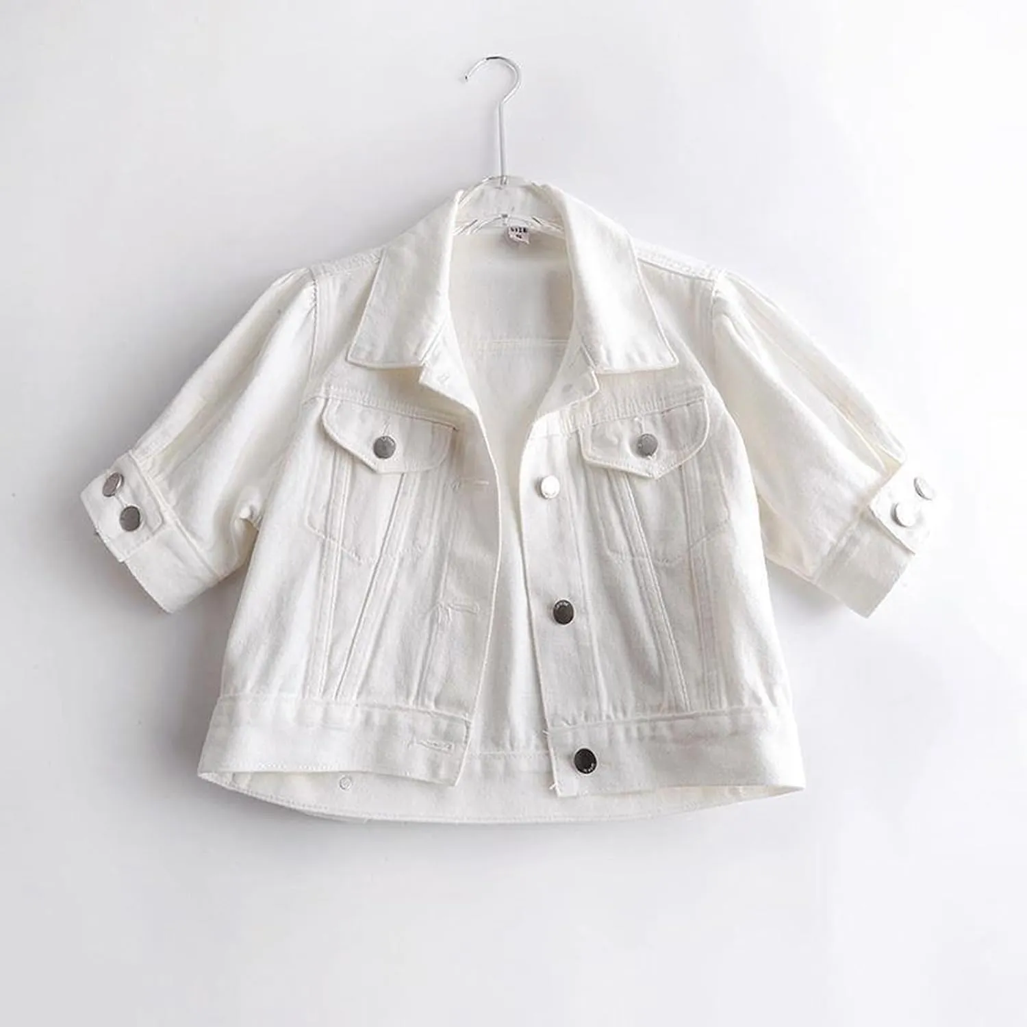 Womens Cropped Denim Jacket Short Sleeve Button Down Truck Jean Jackets Casual Short Denim Coat 2025 Trendy Outerwear