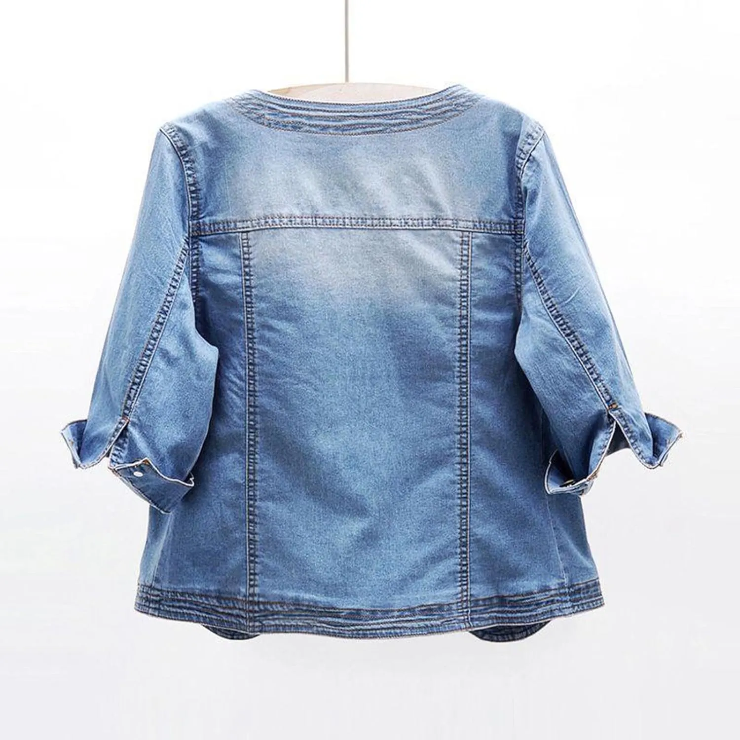 Womens Cropped Denim Jacket Short Sleeve Button Down Truck Jean Jackets Casual Short Denim Coat 2025 Trendy Outerwear