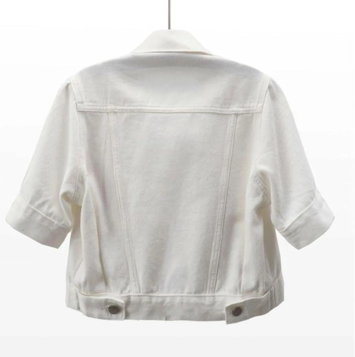 Womens Cropped Denim Jacket Short Sleeve Button Down Truck Jean Jackets Casual Short Denim Coat 2025 Trendy Outerwear