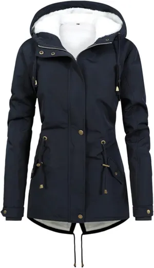 Womens Double Breasted Trench Coats 2024 Mid-Length Belted Overcoat Long Dress Jacket Hood Plus Size Woolen Windbreaker