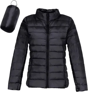 Womens Down Jacket Lightweight Windproof Slim Fit Cropped Bomber Jackets Winter Trendy Thermal Puffer Quilted Coats