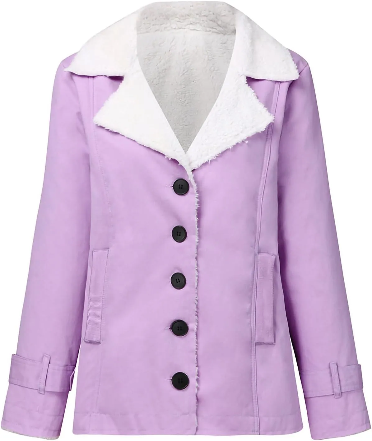 Women's Down Jackets & Parkas, Short Fleece Lined Jacket Long Sleeve Outerwear Casual Lightweight Coats with Hood