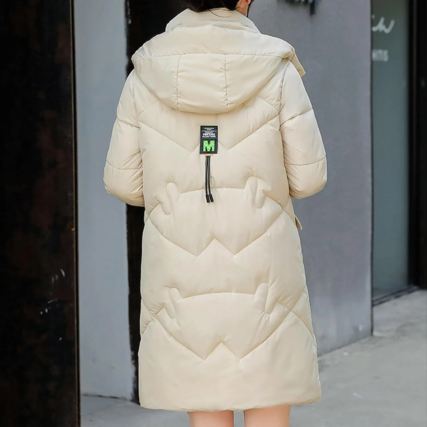 Womens Fashion Winter Coats Long Hooded Lightweight Quilted Jackets Plus Size Thicken Puffer Jackets Warm Down Coats