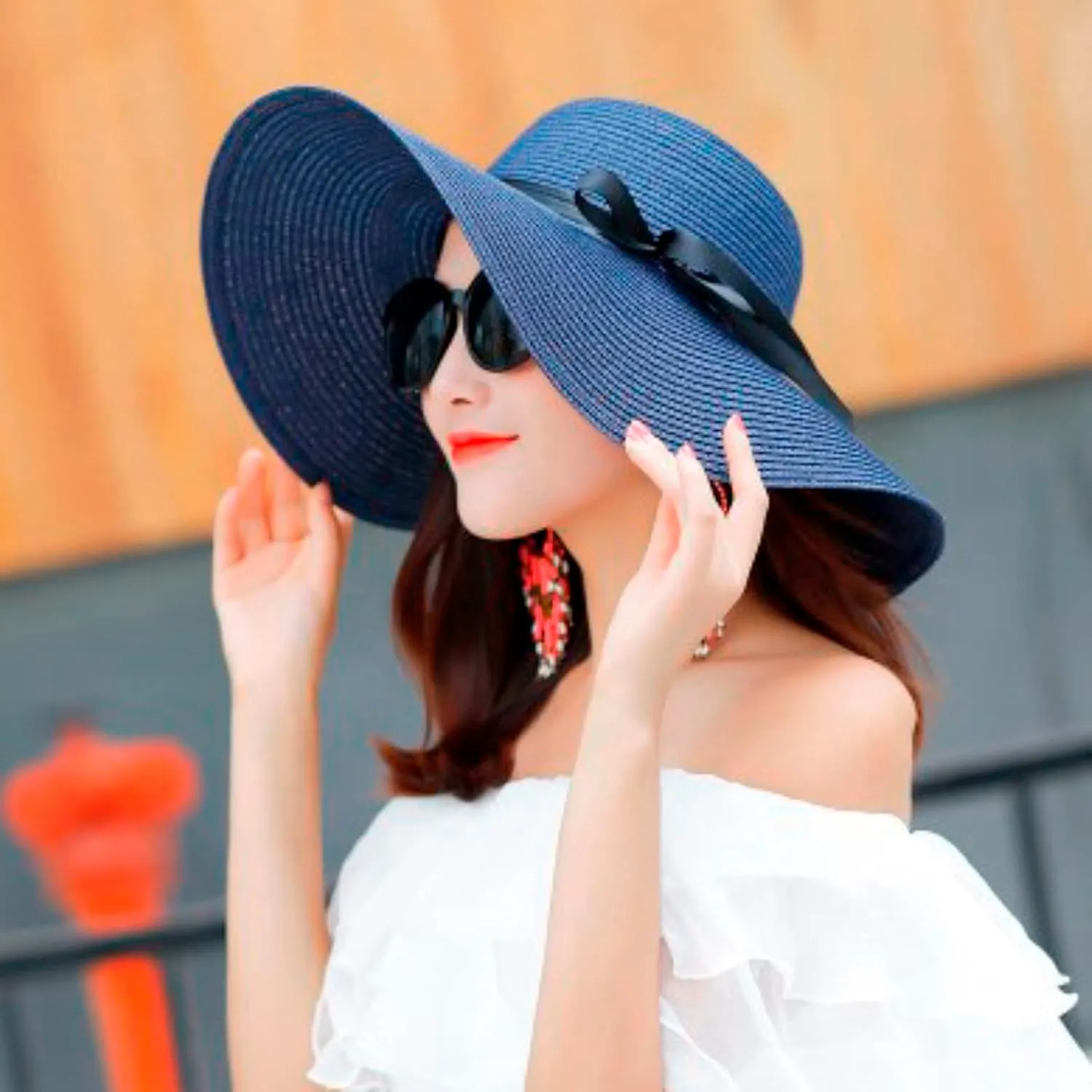 Womens Hat Wide Brim Floppy Beach Sun Hat for Women UPF 50  Vacation s Birthday Easter