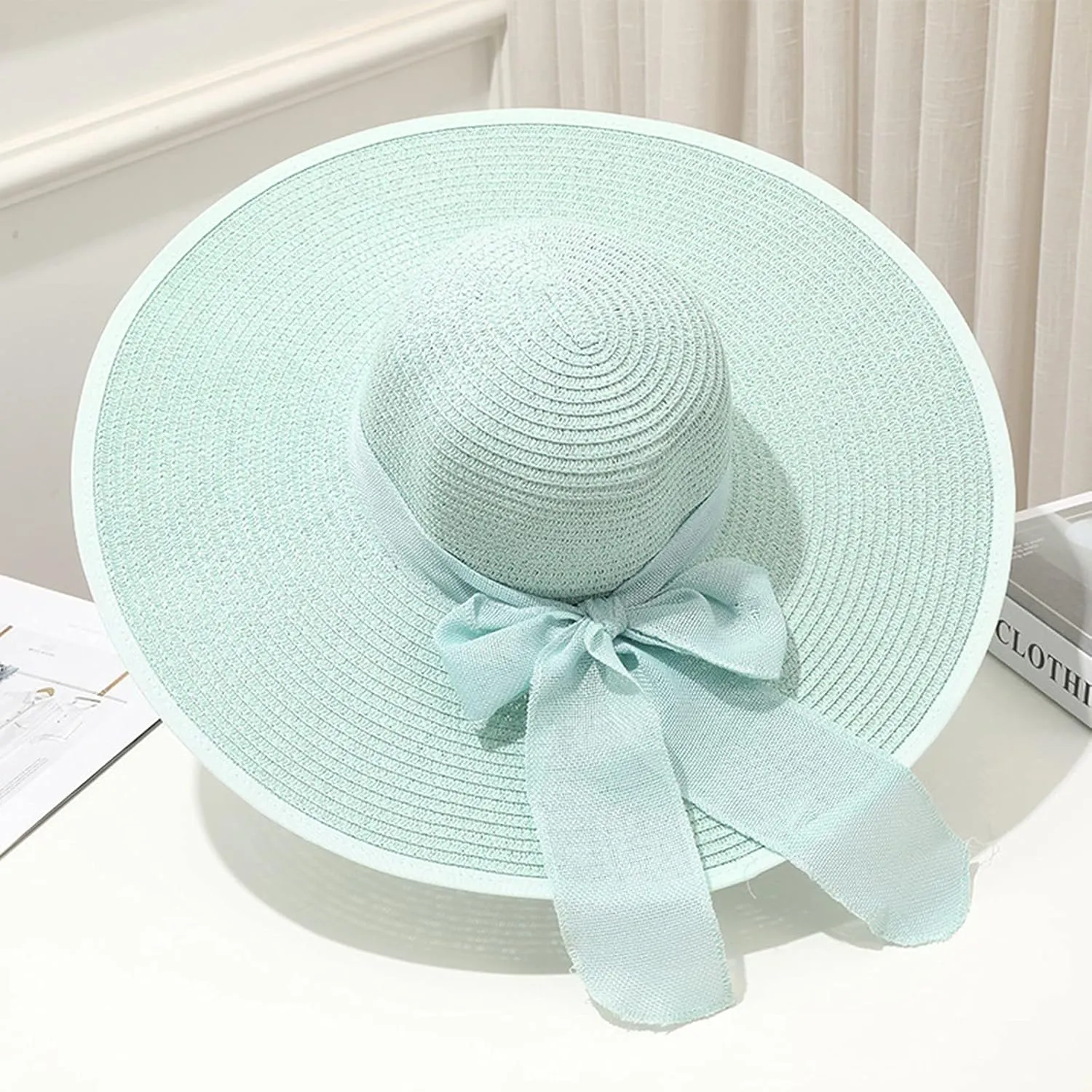Womens Hat Wide Brim Floppy Beach Sun Hat for Women UPF 50  Vacation s Birthday Easter