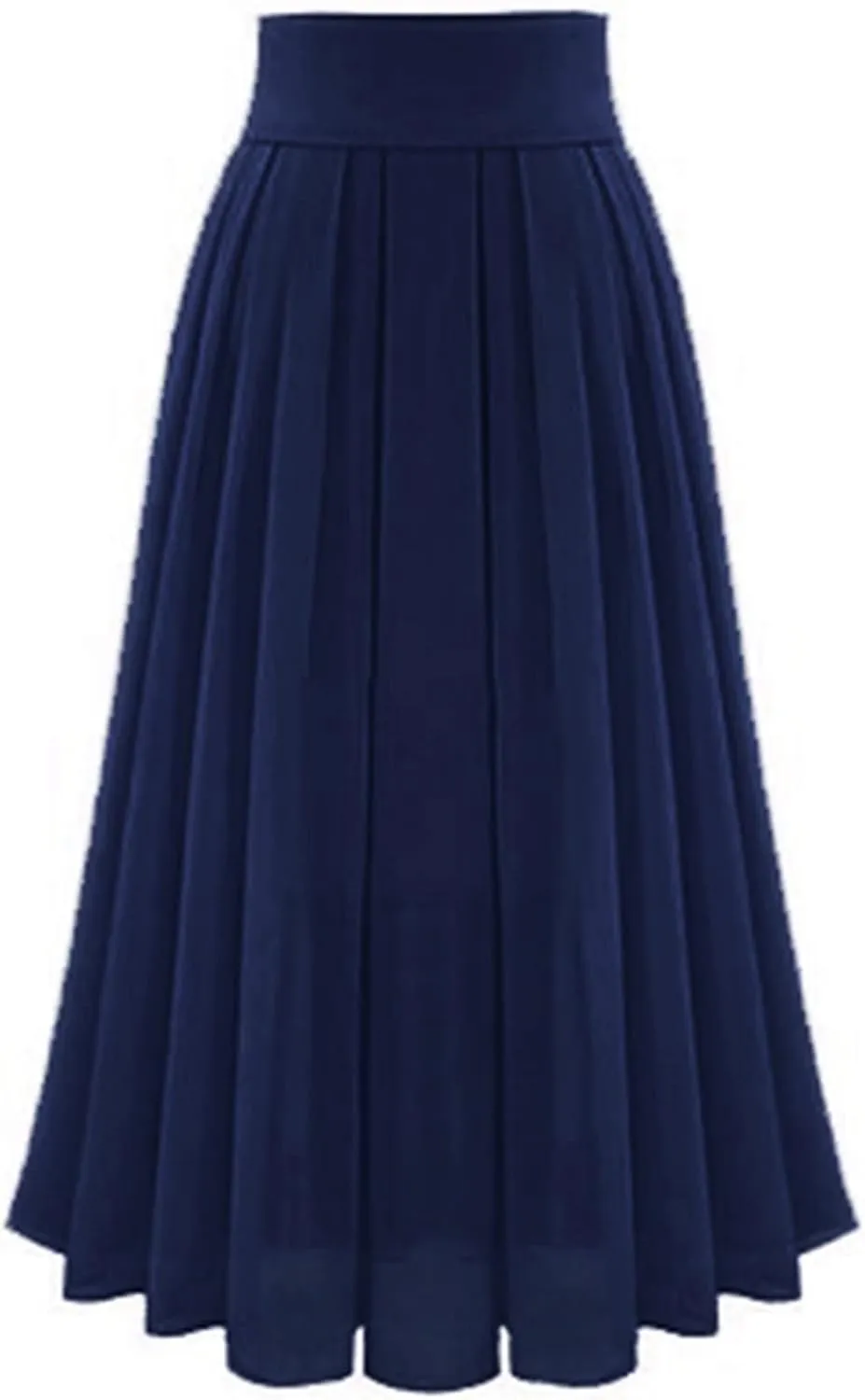 Womens High Waist Chiffon Maxi Skirt Casual Pleated A-Line Flowy Swing Long Floor Length Skirts for Beach Prom Party