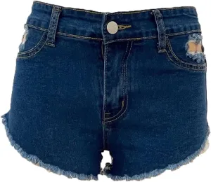 Womens High Waisted Jean Shorts Frayed Raw Hem Denim Shorts Distressed Casual Summer Stretchy Shorts Jean