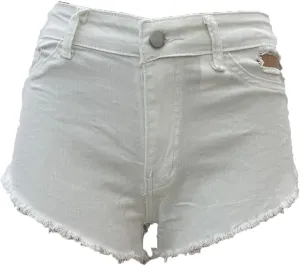 Womens High Waisted Jean Shorts Frayed Raw Hem Denim Shorts Distressed Casual Summer Stretchy Shorts Jean