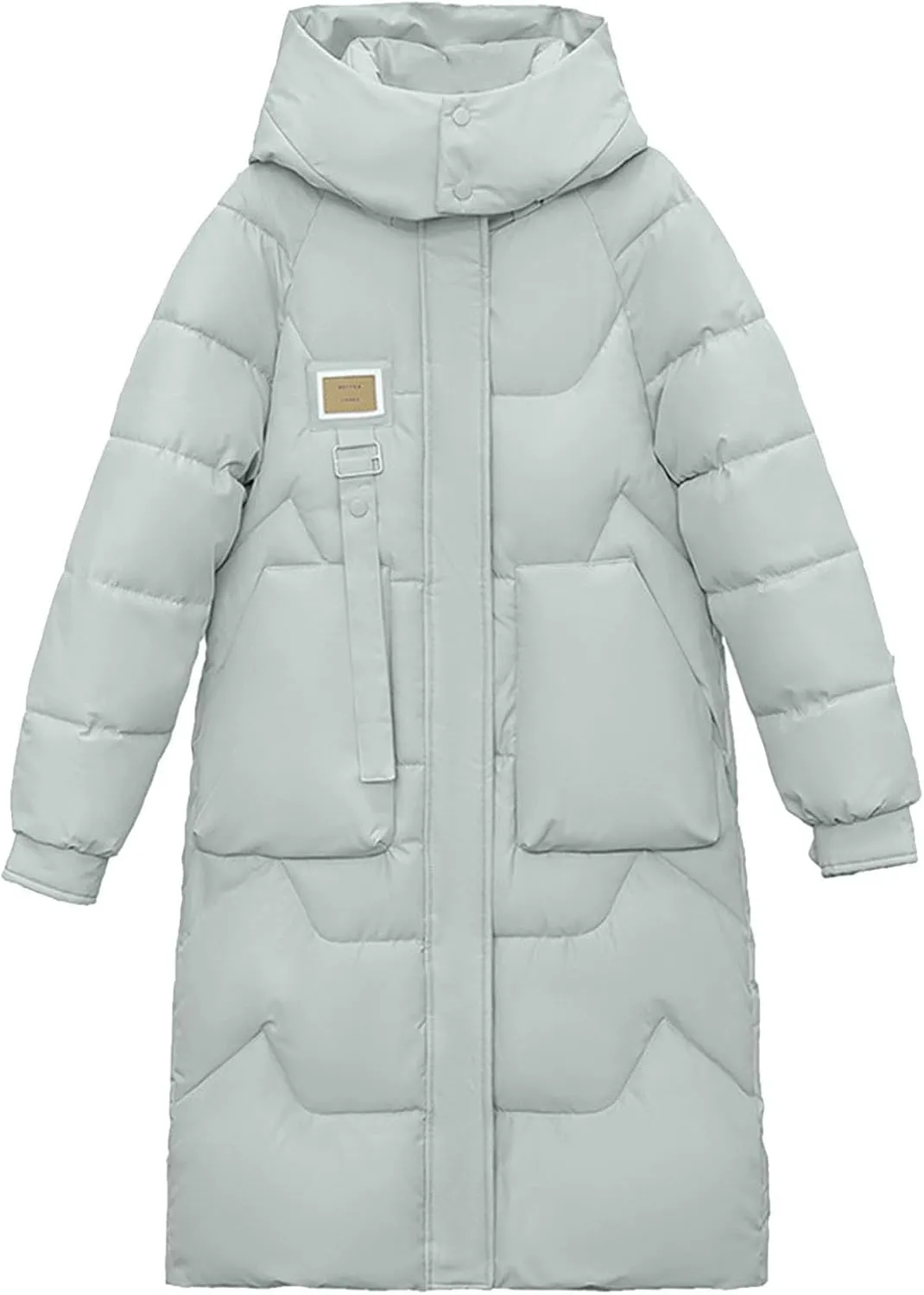 Women's Long Down Jacket Warm Winter Coat Hooded Puffer Jacket Thickened Outerwear Windproof Quilted Jackets Parka