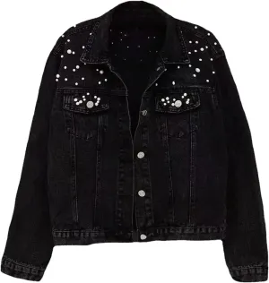 Women's Loose Casual Denim Jacket For Women Short Vintage Washed Boyfriend Denim Coat