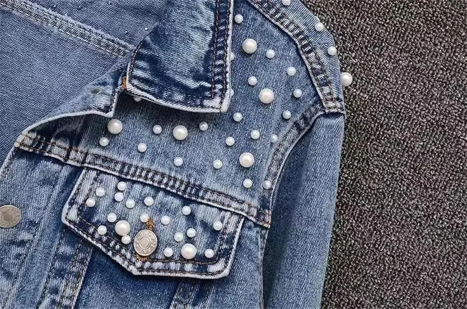 Women's Loose Casual Denim Jacket For Women Short Vintage Washed Boyfriend Denim Coat