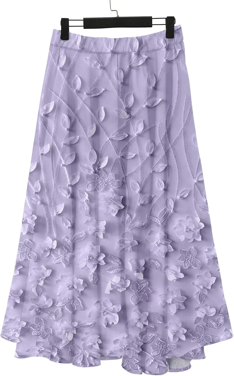 Womens Maxi Skirt Summer Floral Embroidered Lace Printed Boho Easter Long Skirts Flowy Tiered Beach Vacation Dress