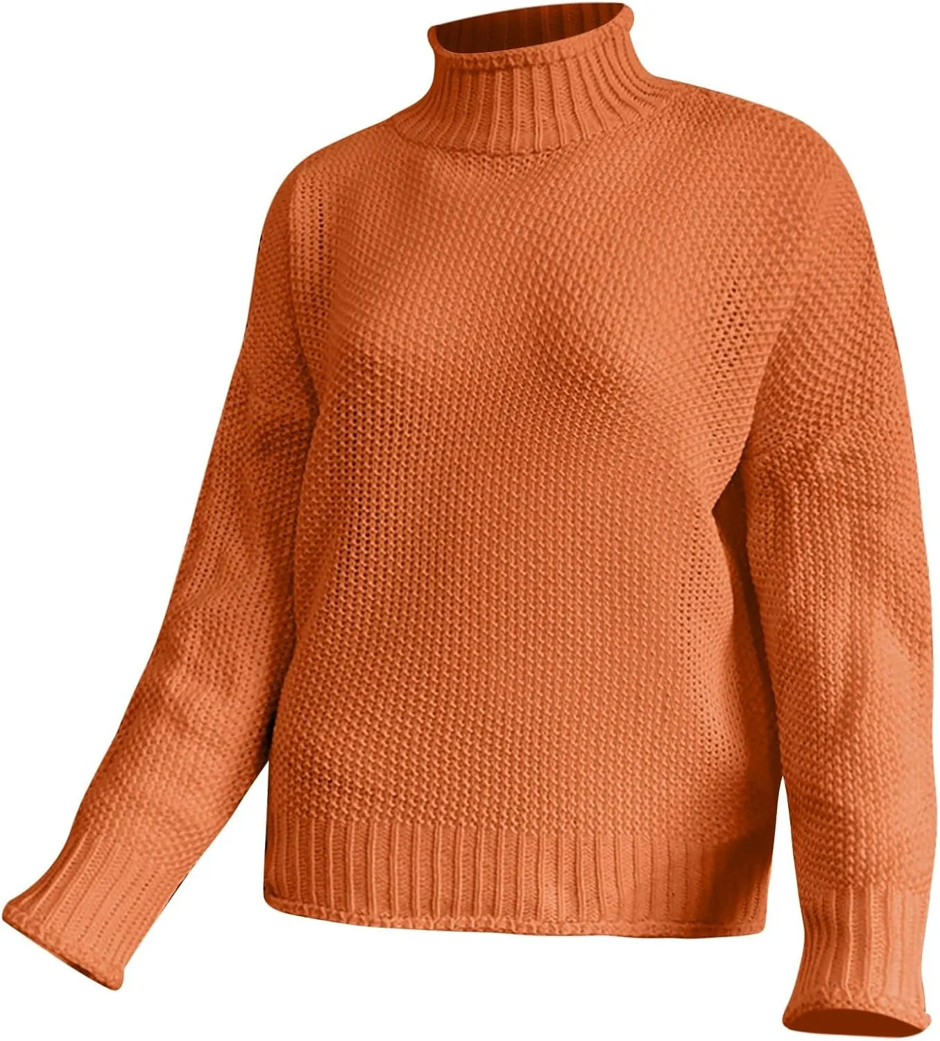 Womens Oversized Long Sleeve Chunky Knit Turtleneck Sweaters Fall Winter Warm Cosy Basic Knitwear Pullover Sweater Tops