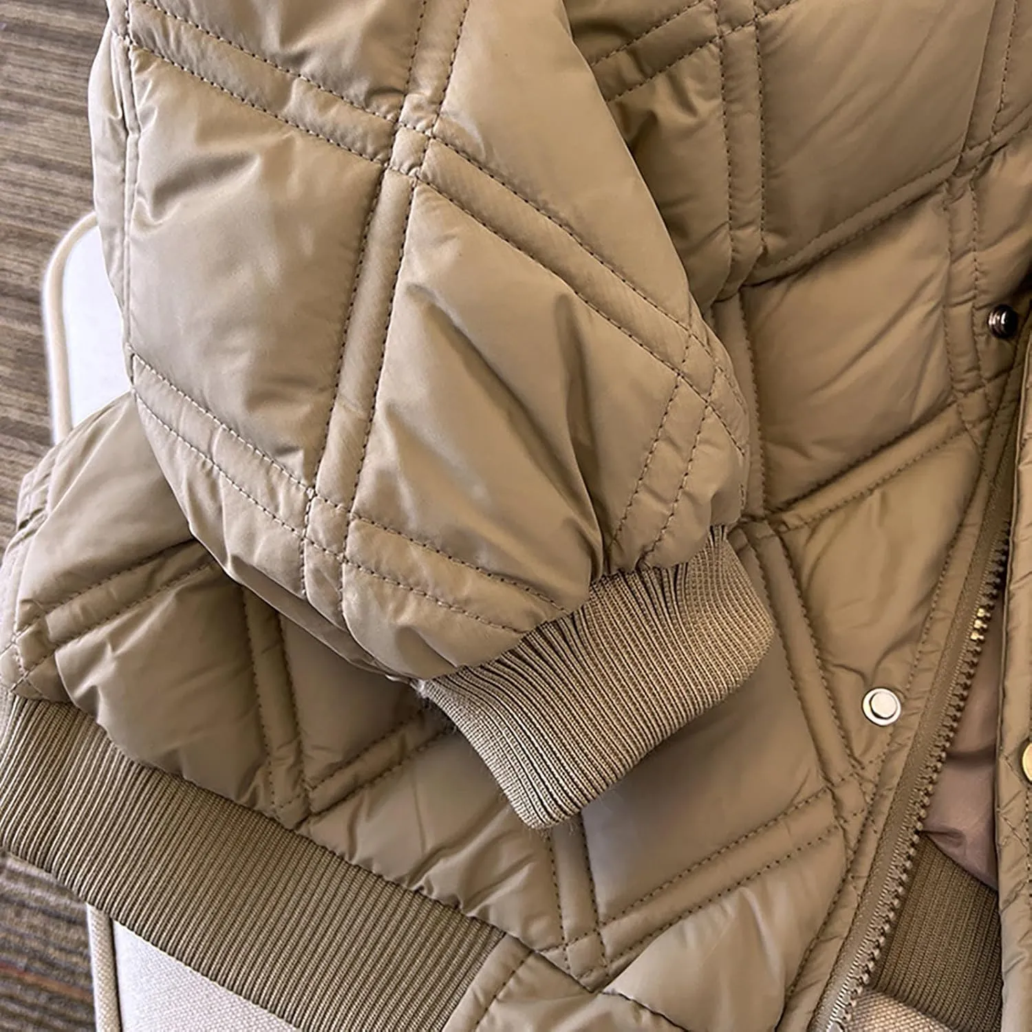 Womens Oversized Quilted Jackets Thicken Winter Coats Lightweight Puffer Jackets Padded Outerwear Warm Parkas Down Coats