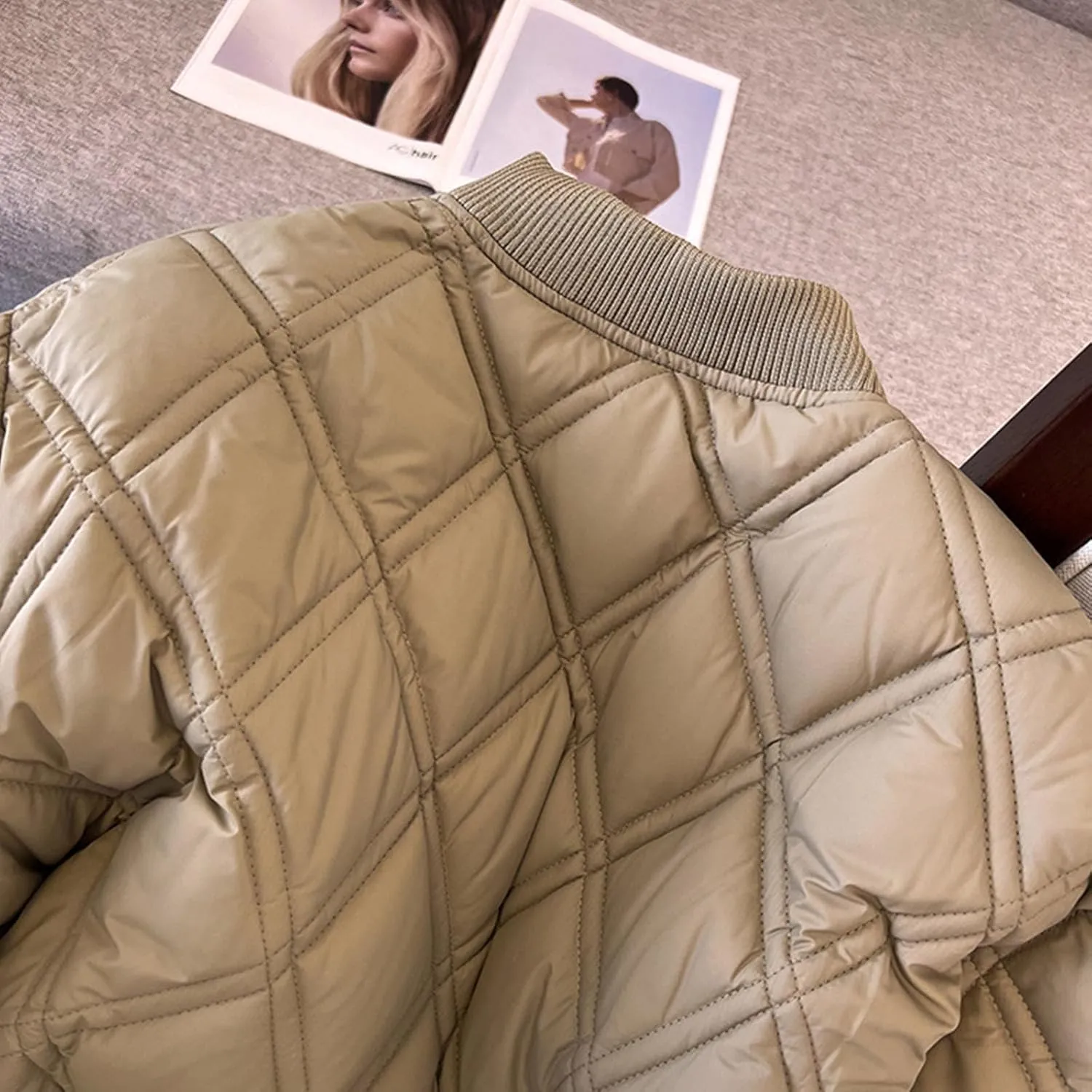 Womens Oversized Quilted Jackets Thicken Winter Coats Lightweight Puffer Jackets Padded Outerwear Warm Parkas Down Coats