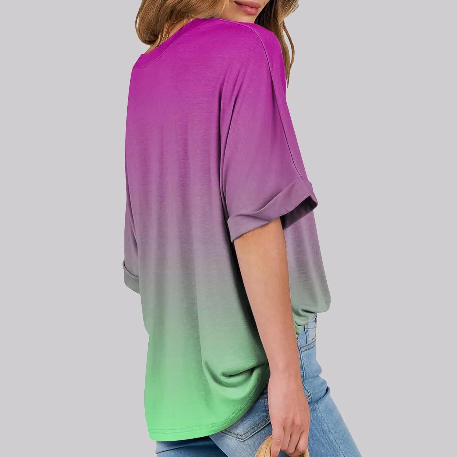 Women's Oversized T Shirts Short Sleeve Crewneck Summer Tops Casual Loose Fit Basic Tee Shirts
