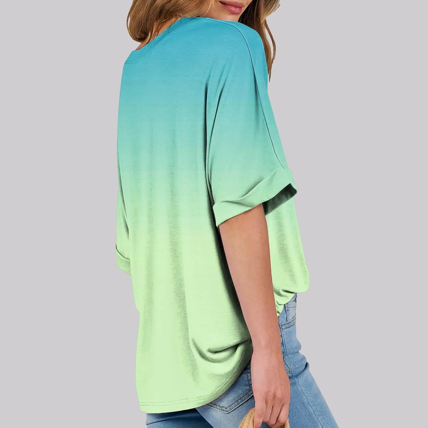 Women's Oversized T Shirts Short Sleeve Crewneck Summer Tops Casual Loose Fit Basic Tee Shirts