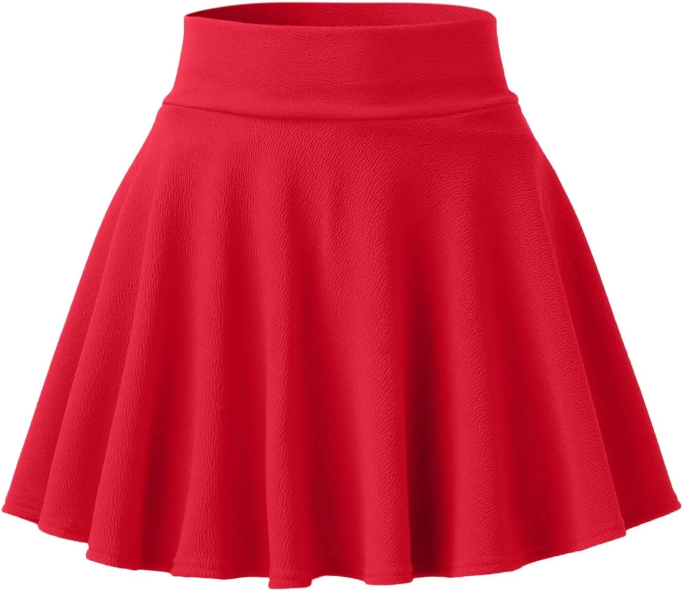 Women's Pleated Mini Skirt Casual Elastic High Waist Fashion Skorts Flowy Basic Stretchy A-line Skirt Built in Shorts