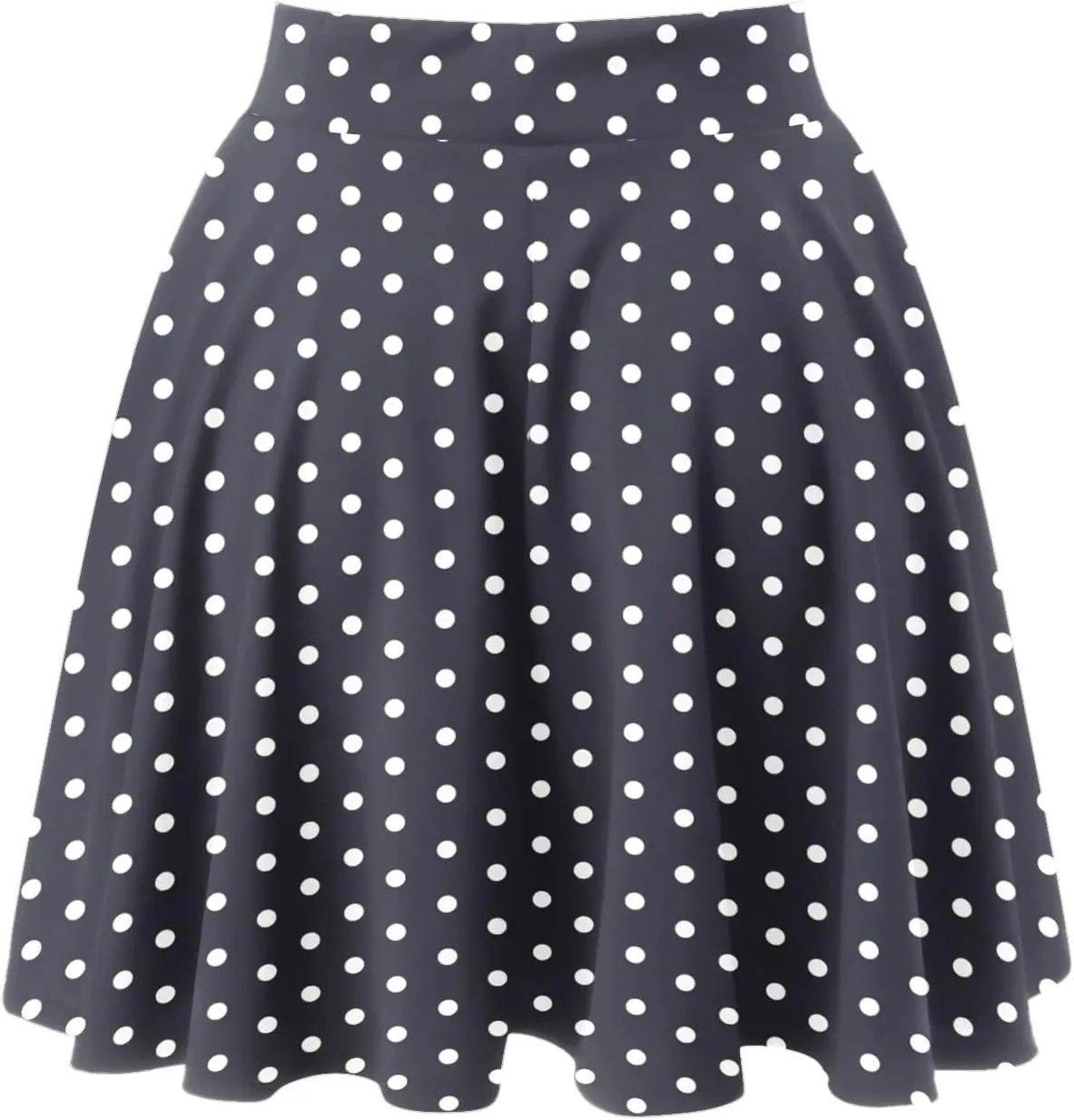 Women's Polka Dot Mini Skirts Casual Elastic High Waisted A-Line Pleated Short Skirt Summer Lightweight Casual Flared Skirts