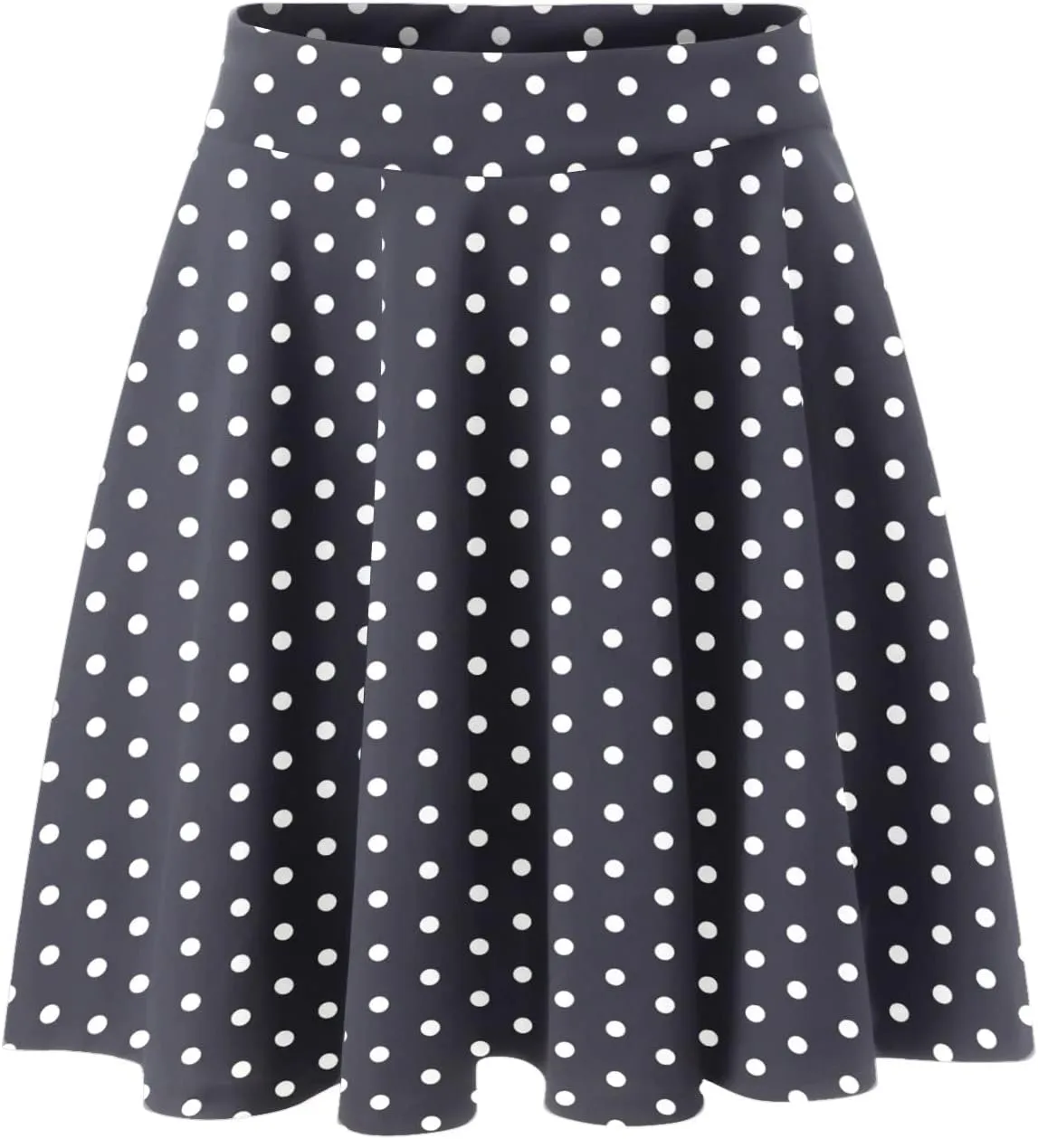 Women's Polka Dot Mini Skirts Casual Elastic High Waisted A-Line Pleated Short Skirt Summer Lightweight Casual Flared Skirts