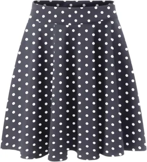 Women's Polka Dot Mini Skirts Casual Elastic High Waisted A-Line Pleated Short Skirt Summer Lightweight Casual Flared Skirts