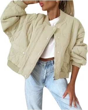 Womens Quilted Jackets for Fall Lightweight Puffer Jacket Crop Down Jacket Insulated Winter Jacket Trendy Outfits
