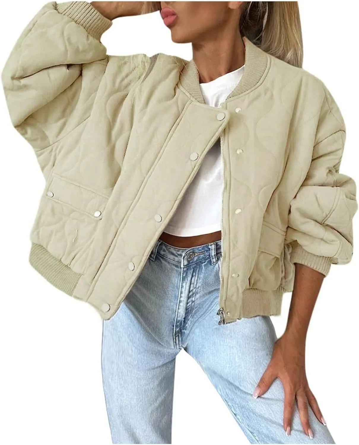 Womens Quilted Jackets for Fall Lightweight Puffer Jacket Crop Down Jacket Insulated Winter Jacket Trendy Outfits