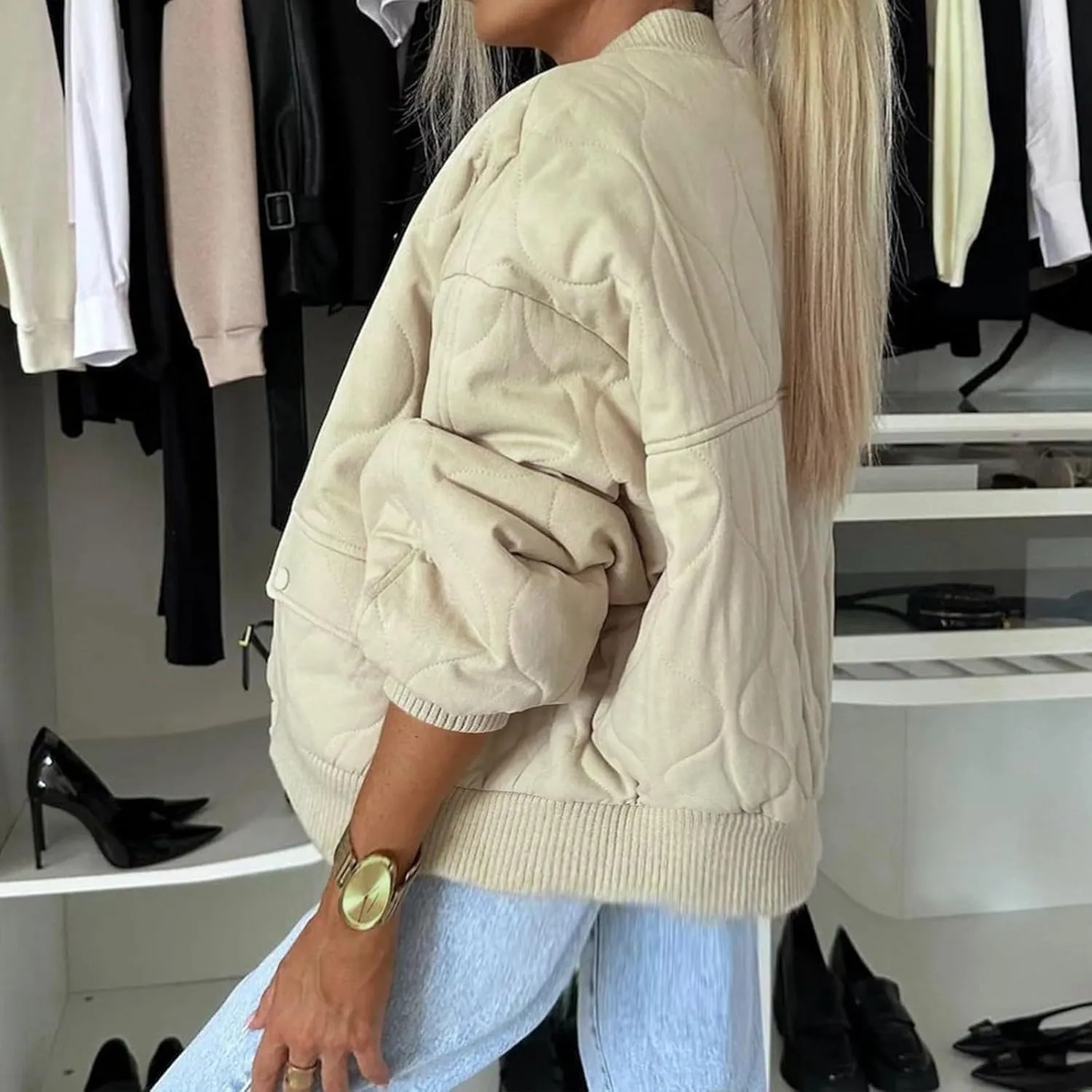 Womens Quilted Jackets for Fall Lightweight Puffer Jacket Crop Down Jacket Insulated Winter Jacket Trendy Outfits