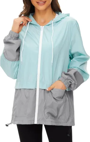 Women's Rain Jacket Lightweight Waterproof Hooded Raincoat Windbreaker Travel Rain Coats for Hiking Travel Outdoor