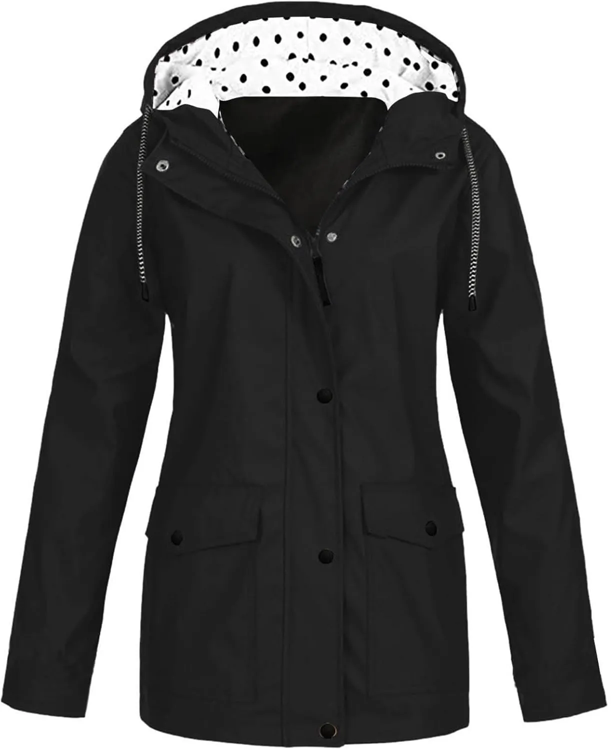 Women's Raincoat Waterproof Long Hooded Trench Coats Fall Lightweight Windbreaker Travel Jacket